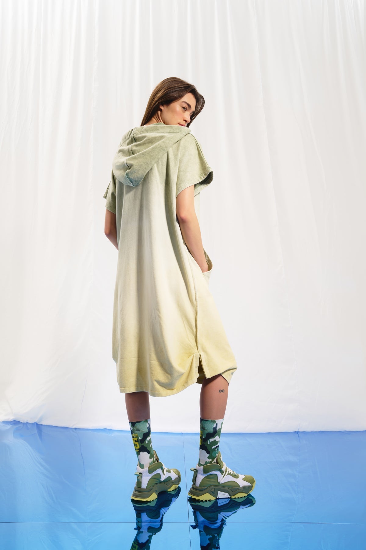 Olive Green White Sneakers Lee7