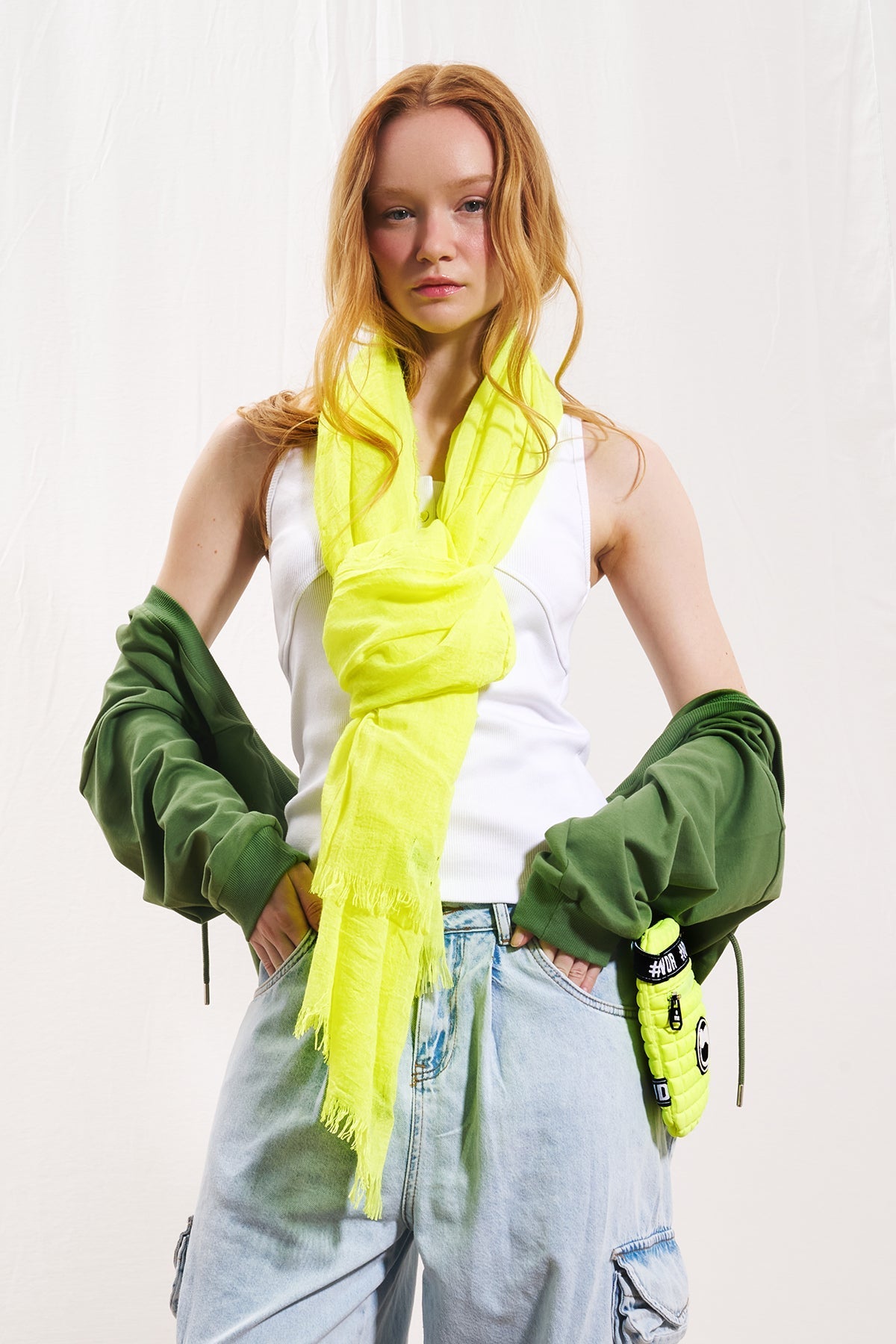 Neon Yellow Scarf Pera