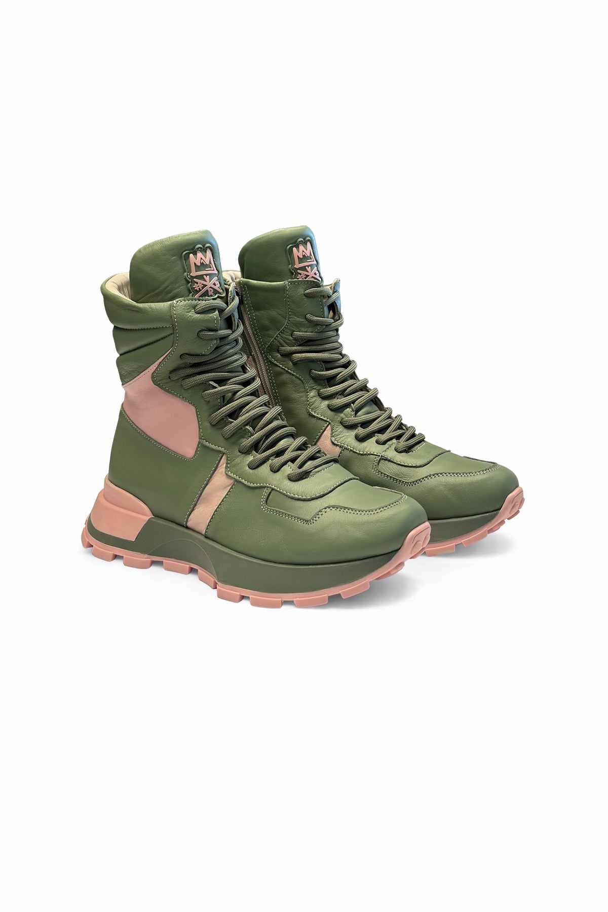 Khaki Pink Boots Tina4