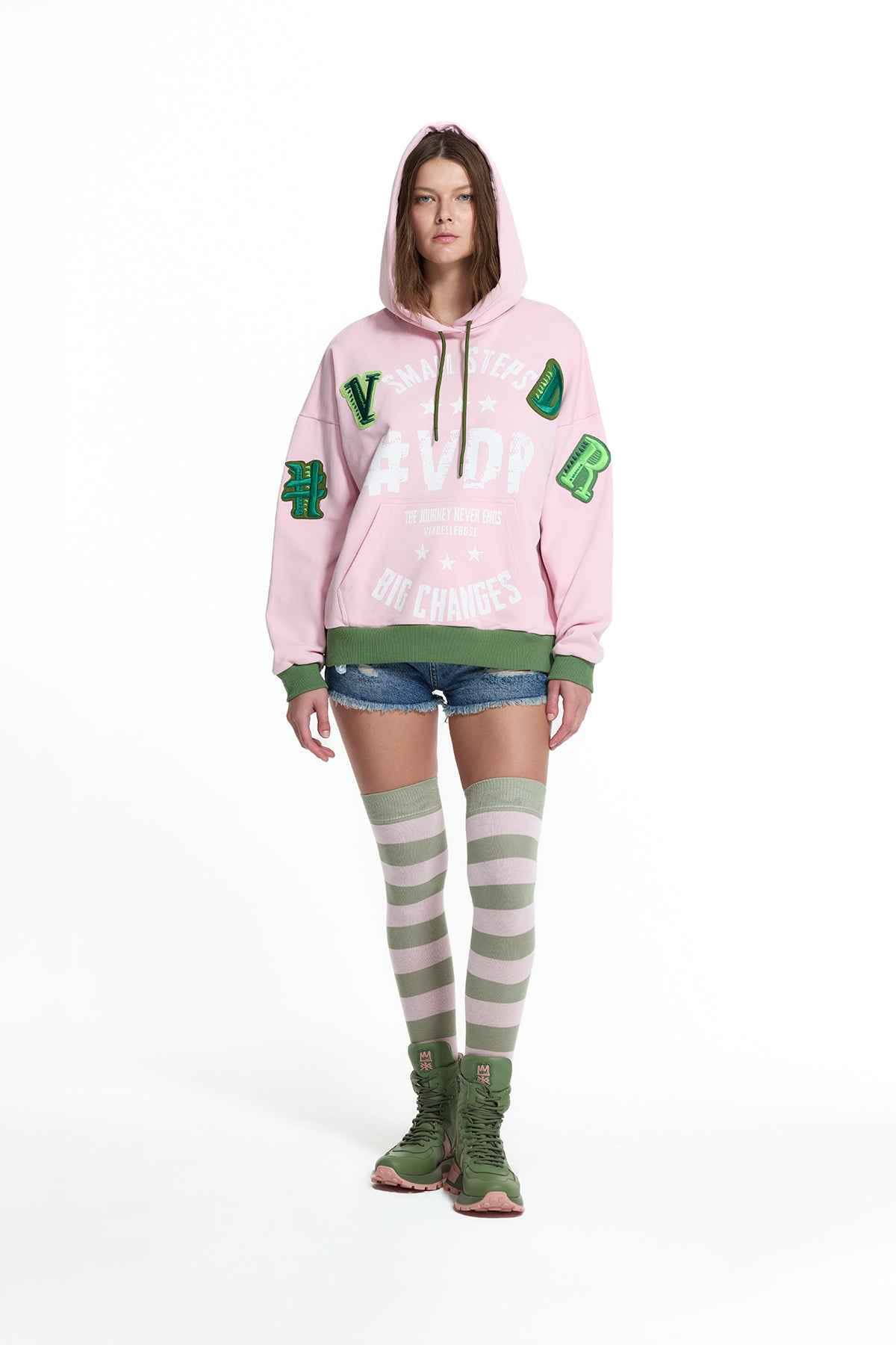 Khaki Pink Boots Tina4