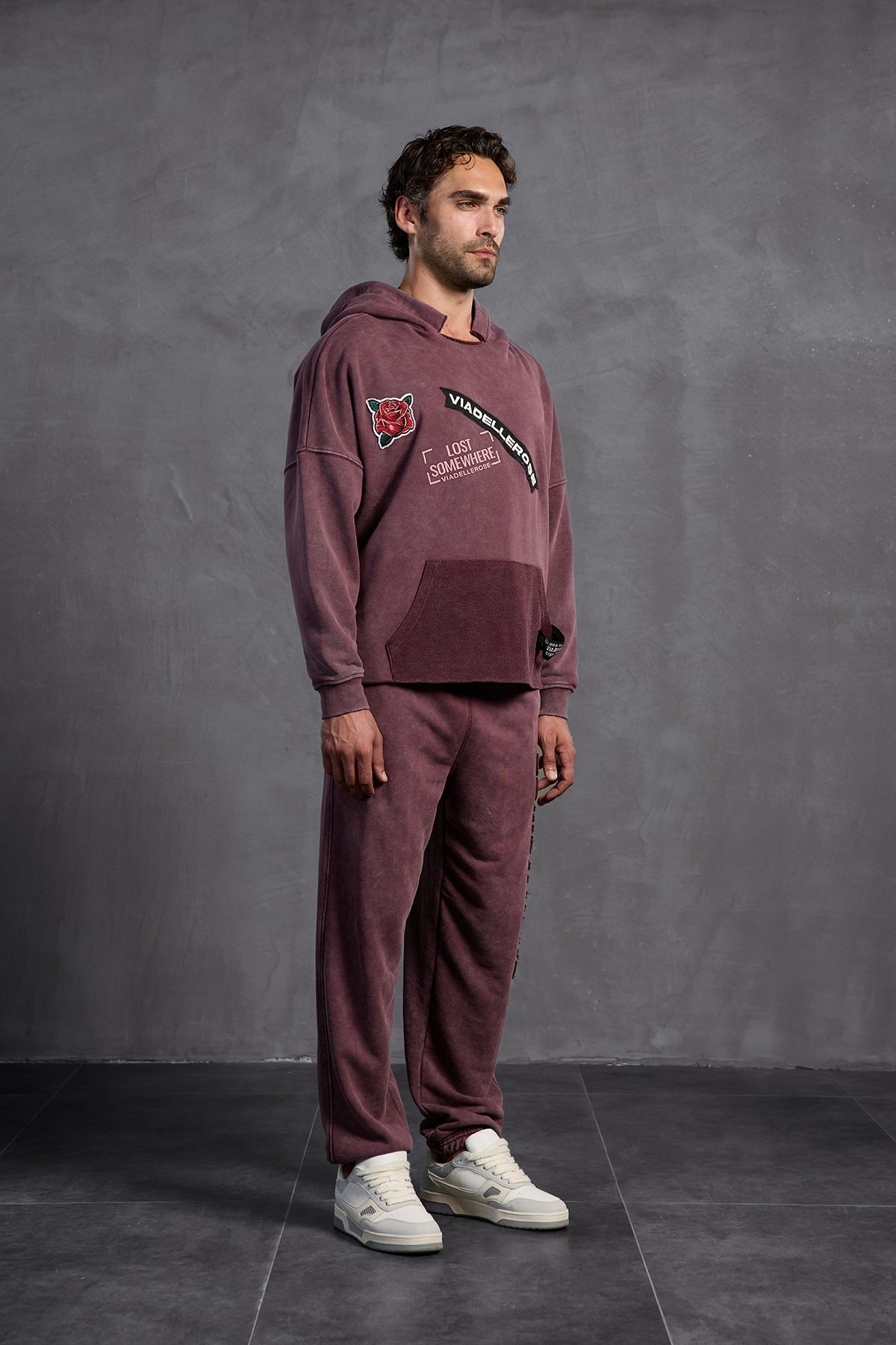 Burgundy Slim Leg Trousers 10005