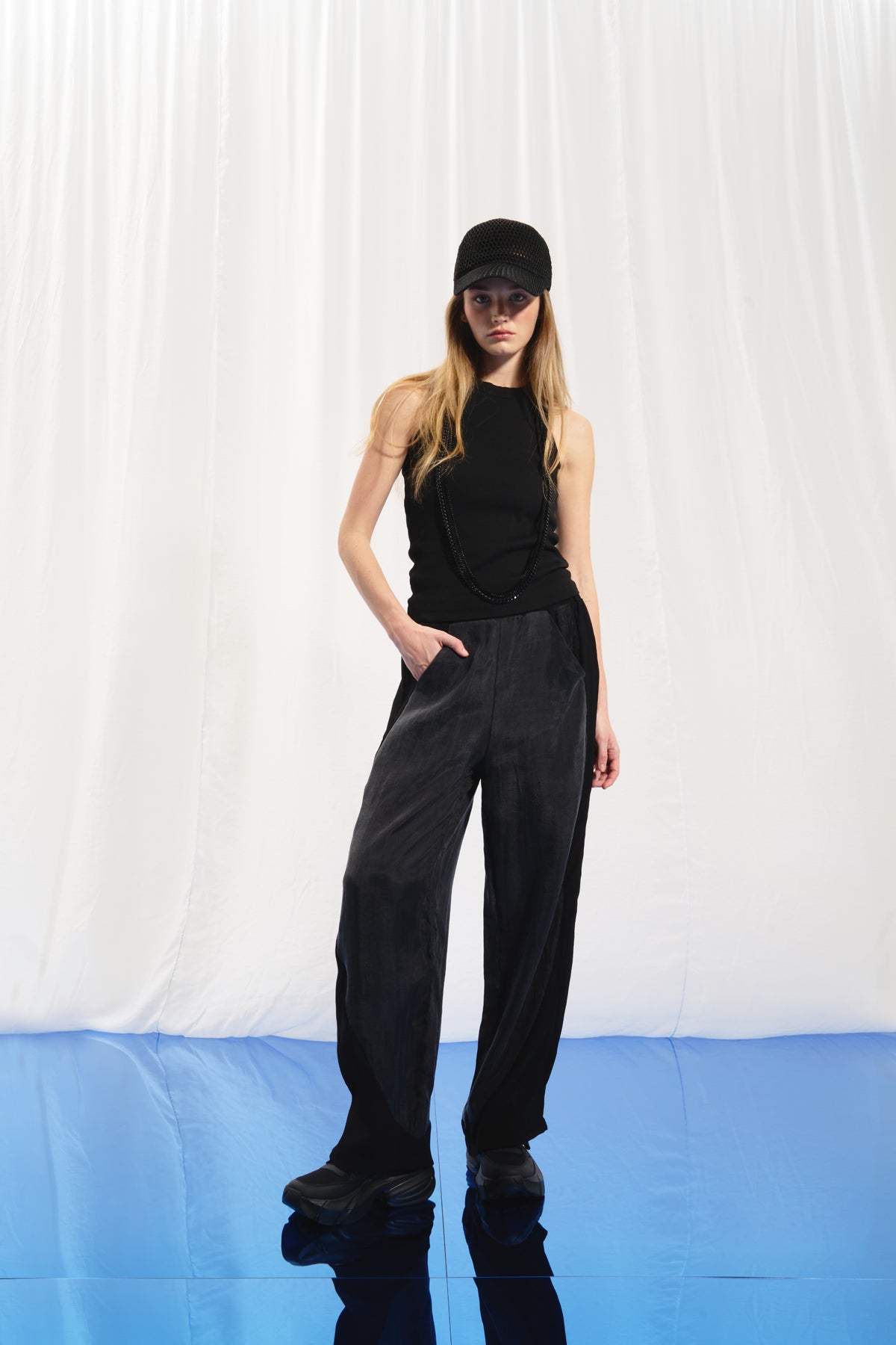 Black Ribbed Basic Tank Top 17011