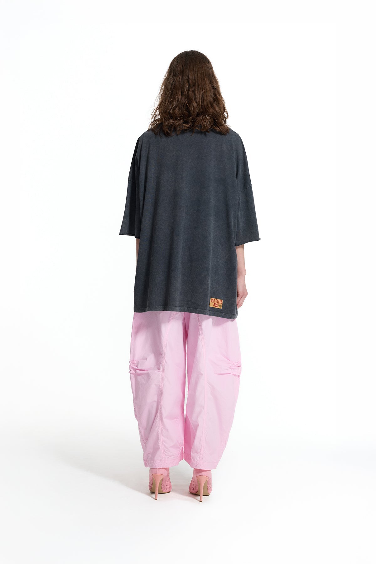 Black Graphic Print Washed Oversize Tunic 19084