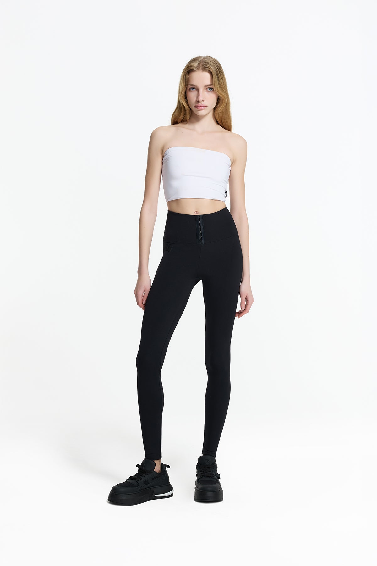 Black Corset Waist Leggings 19114