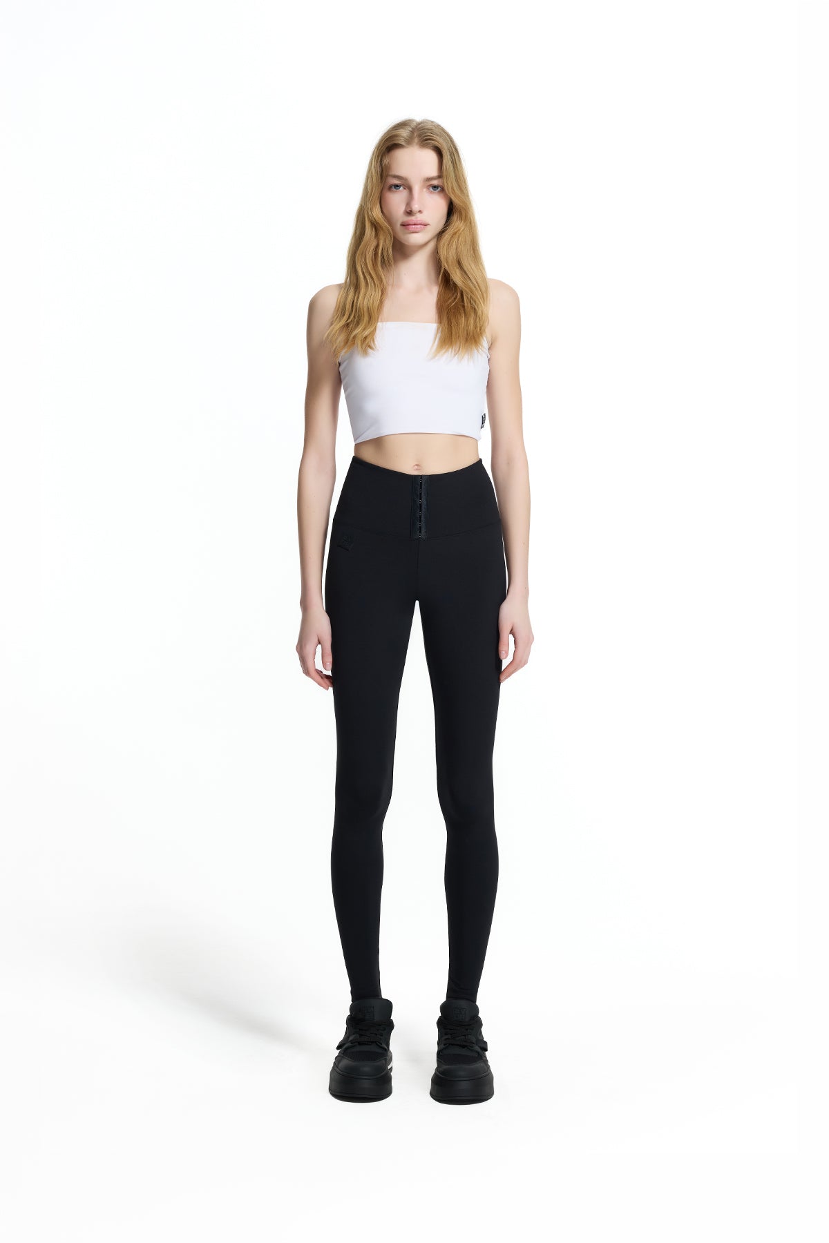 Black Corset Waist Leggings 19114