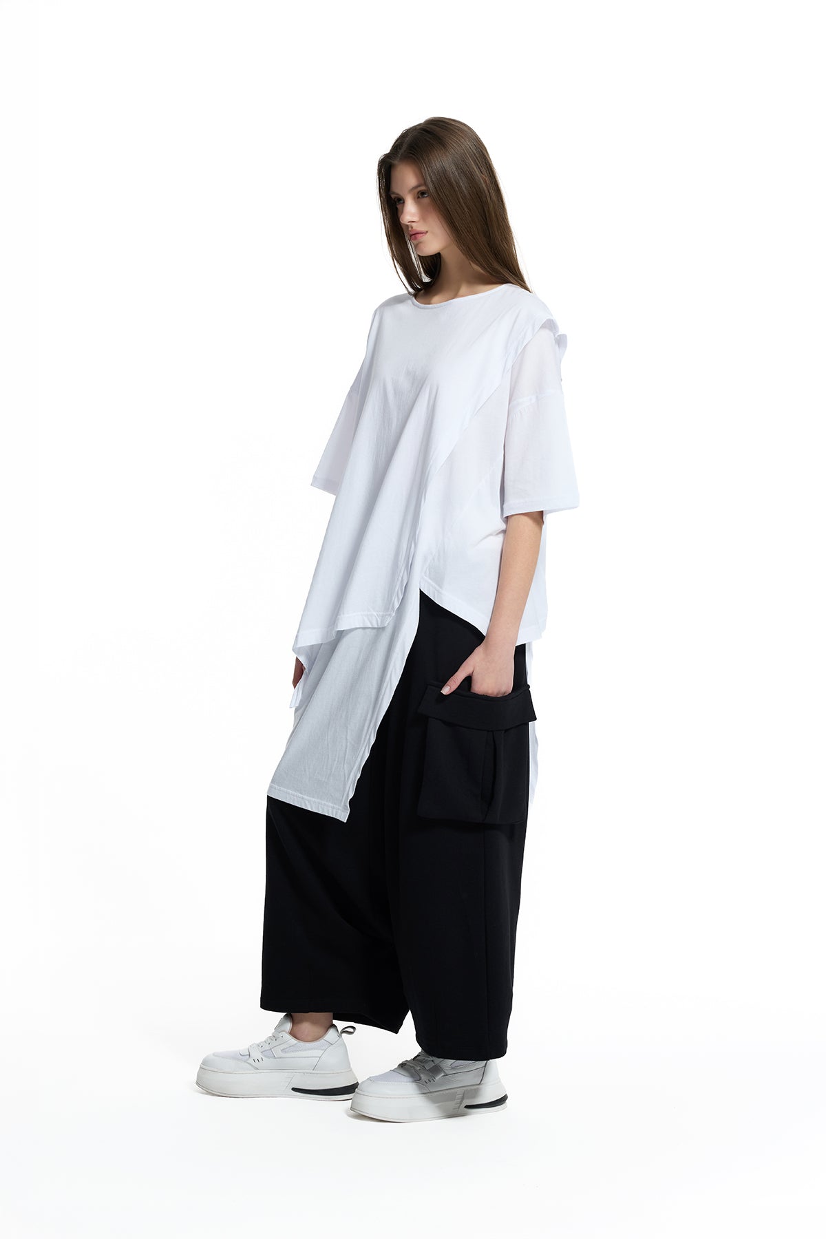 White High-low Oversize Tunic 19175