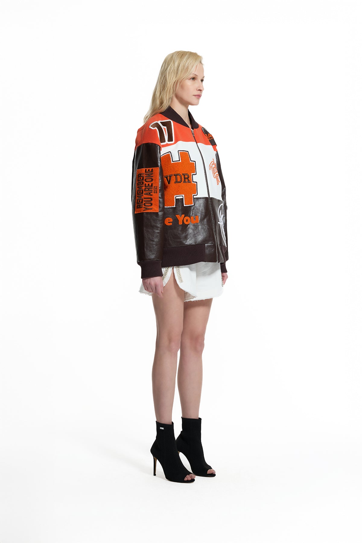 Brown Orange Bomber Jacket 19217