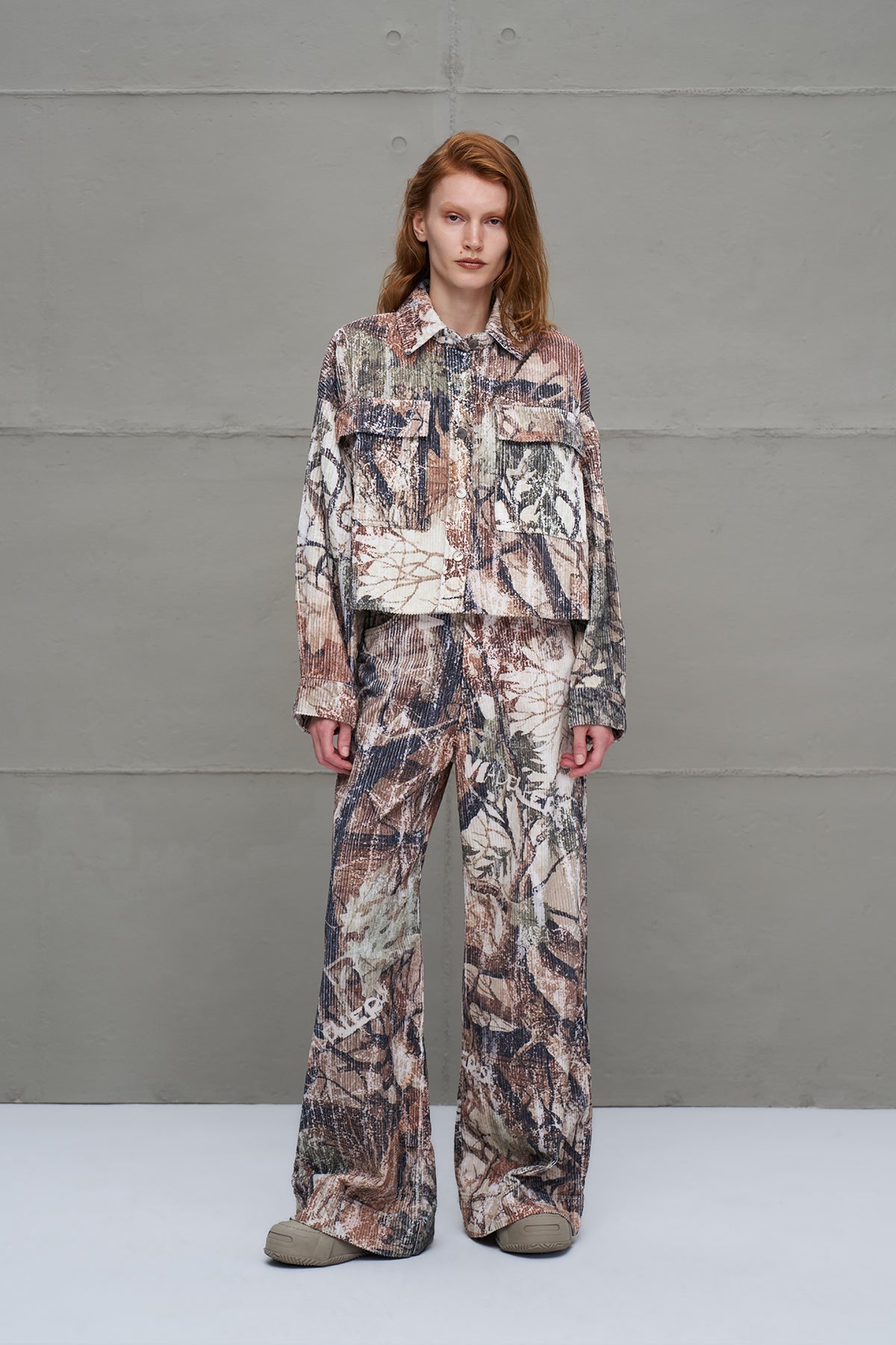 Beige Corduroy Wide-leg Trousers 18146