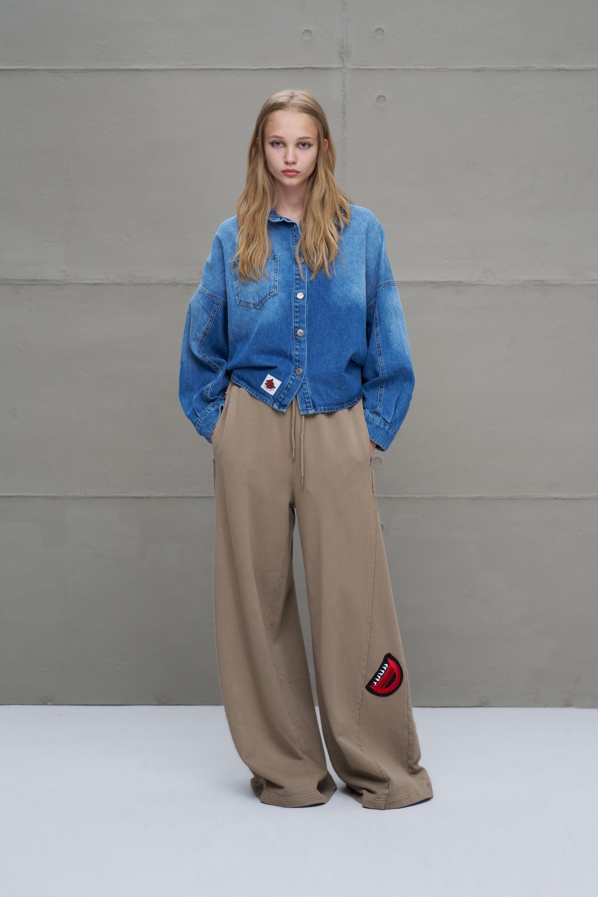 Beige Oversized Trousers 18158