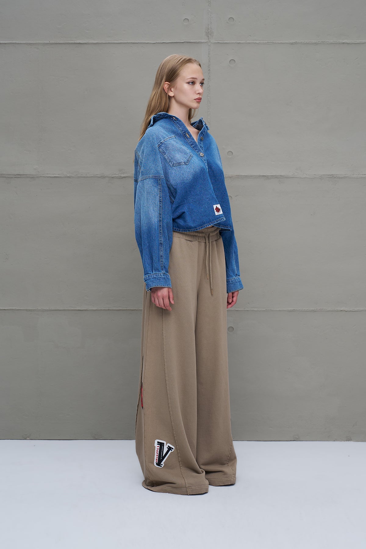 Beige Oversized Trousers 18158
