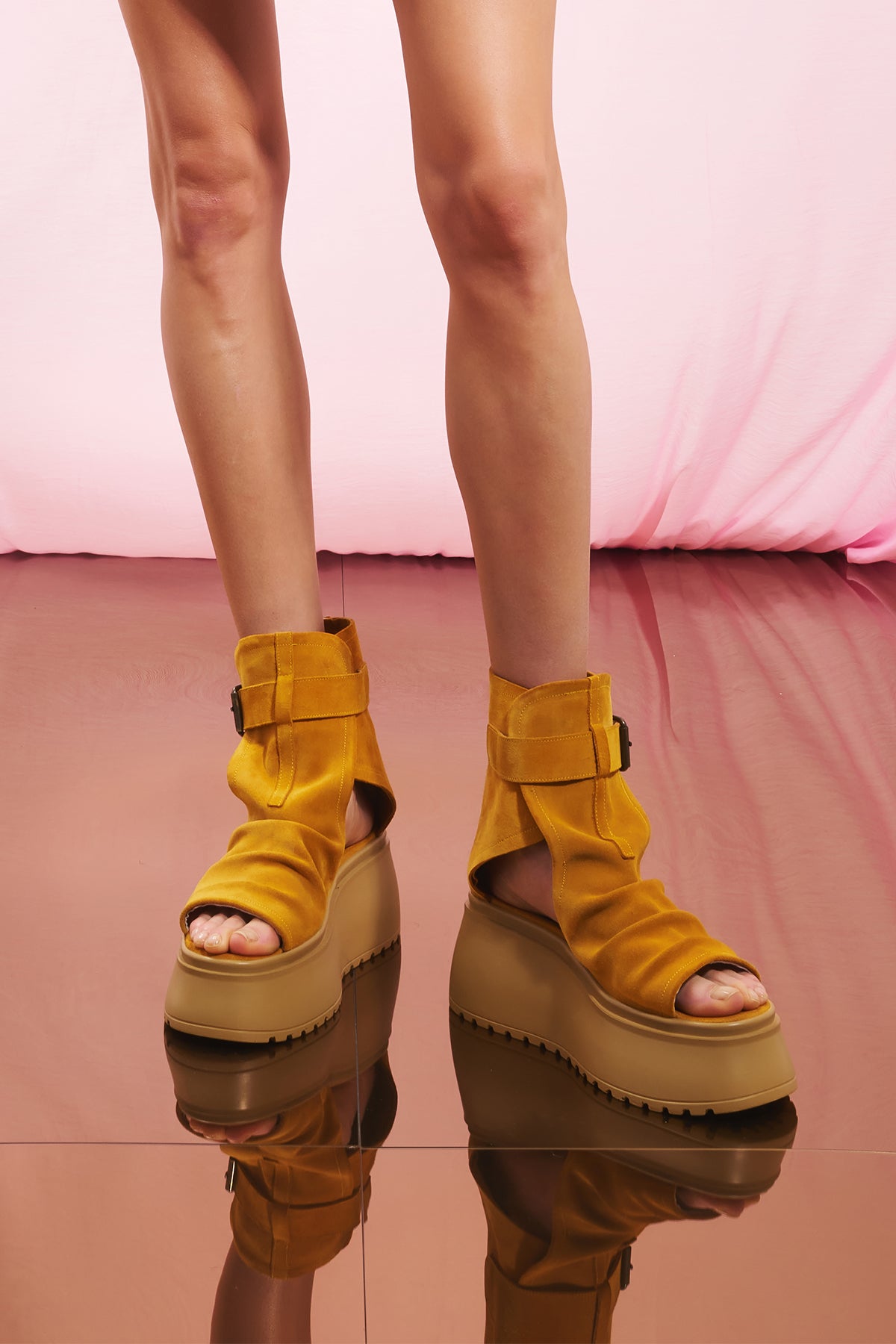 Mustard Sandals Cross