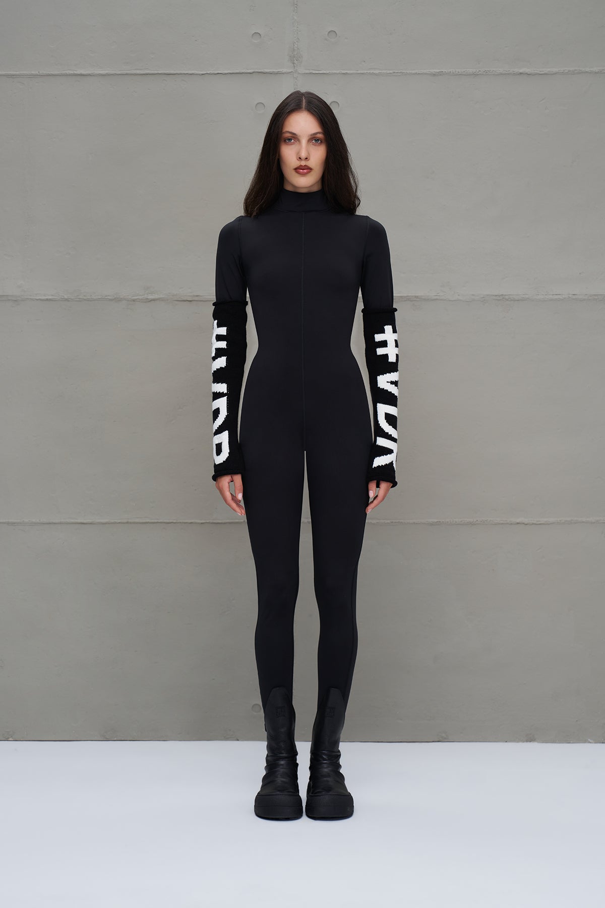 Black Layered Sole Leather Boots Pei