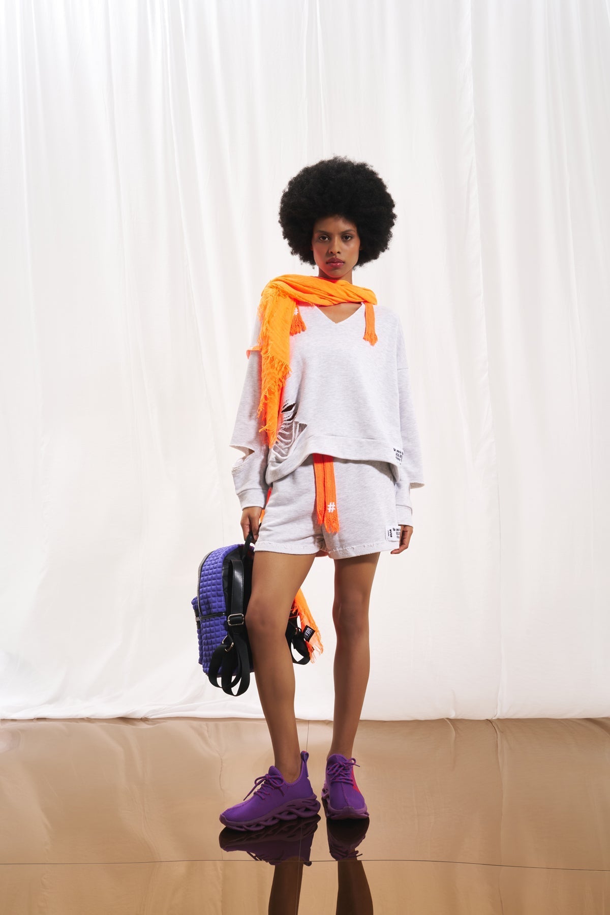 Neon Orange Scarf Pera