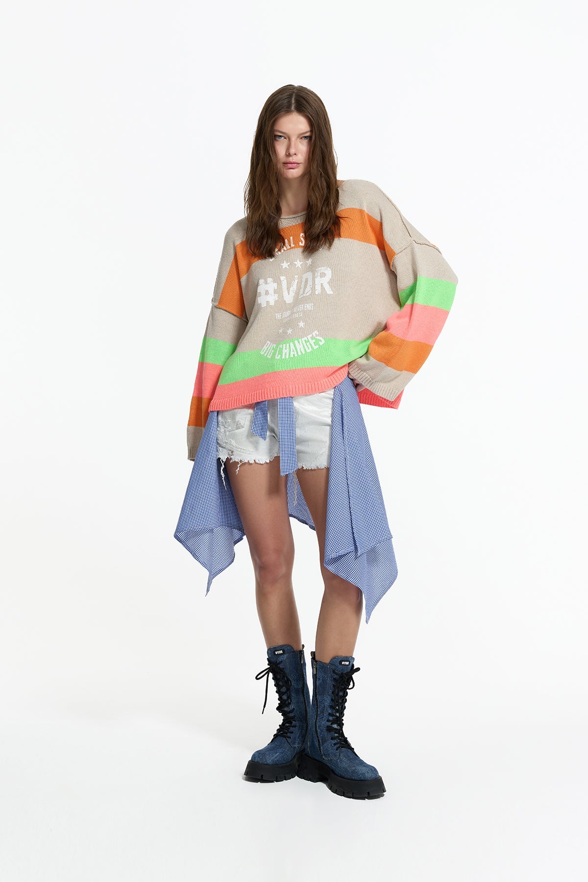 Blue Denim Thick Sole Boots Prence