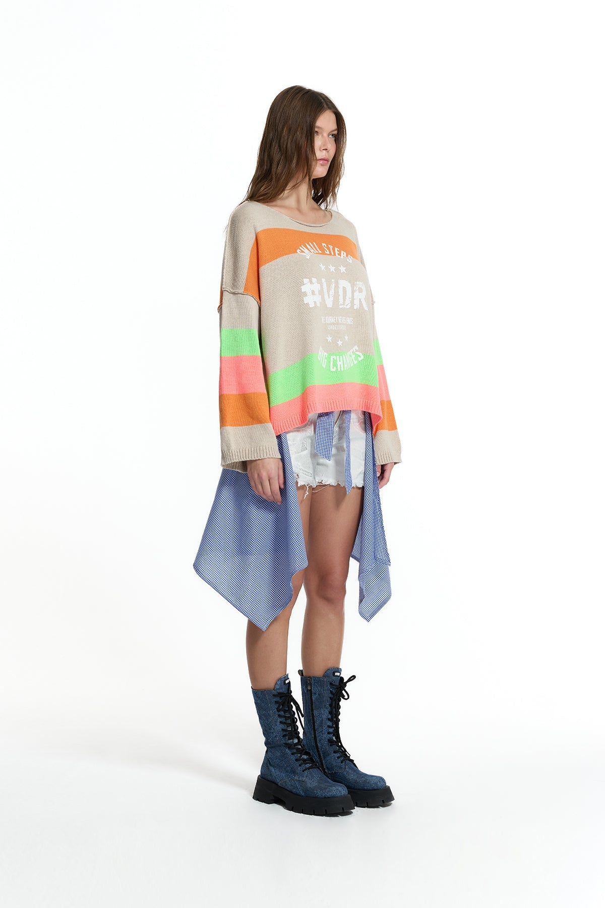 Blue Denim Thick Sole Boots Prence