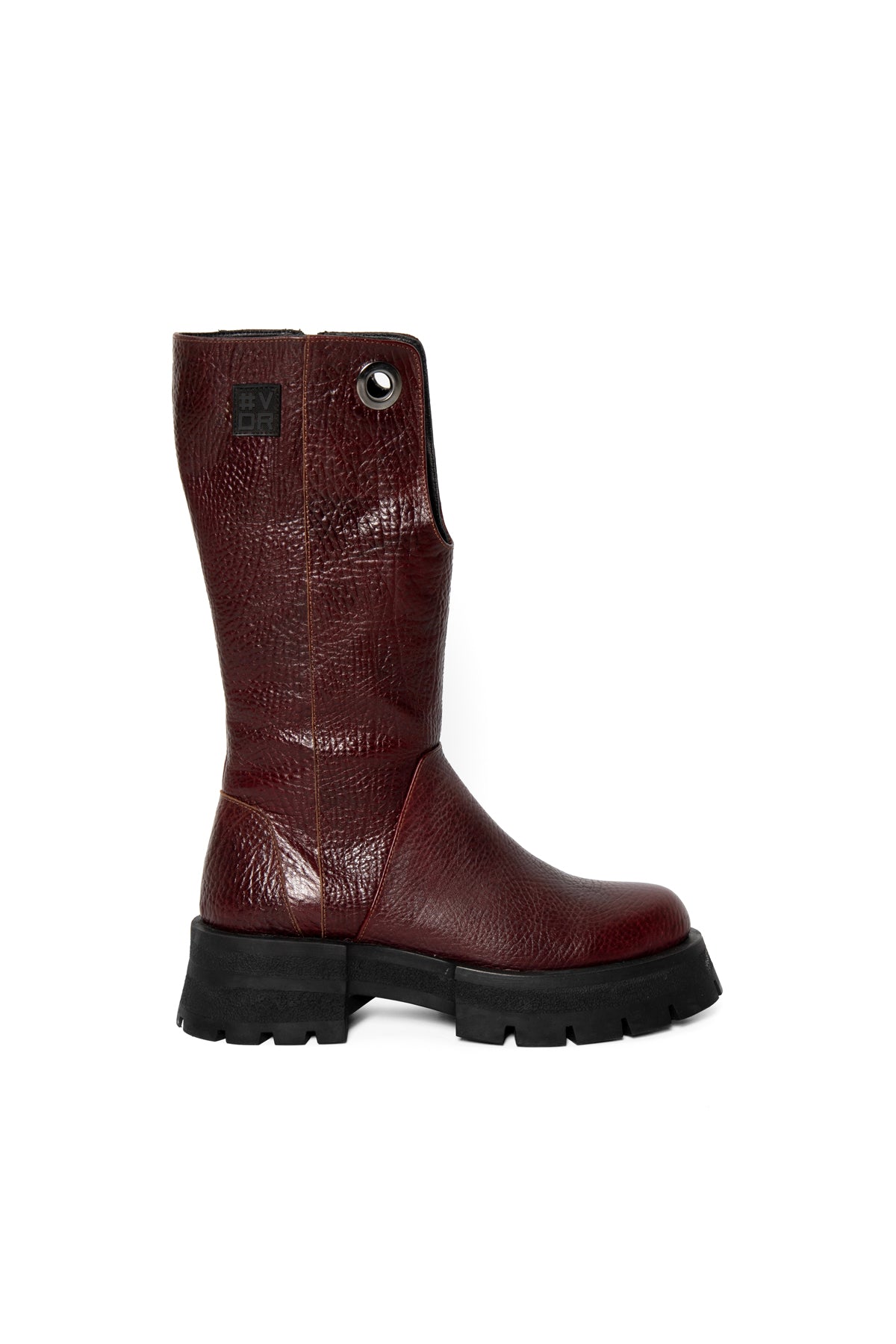 Burgundy Knee High Leather Boots Stefania