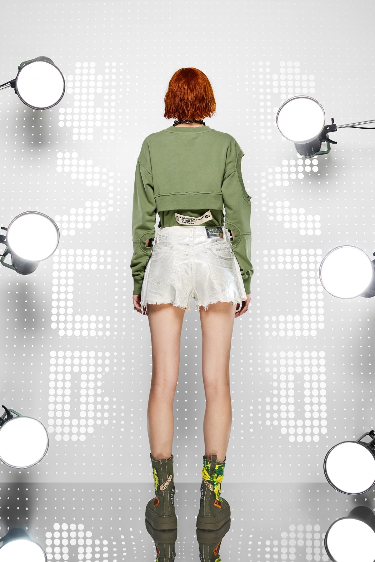 Silver Off White Shorts 15107