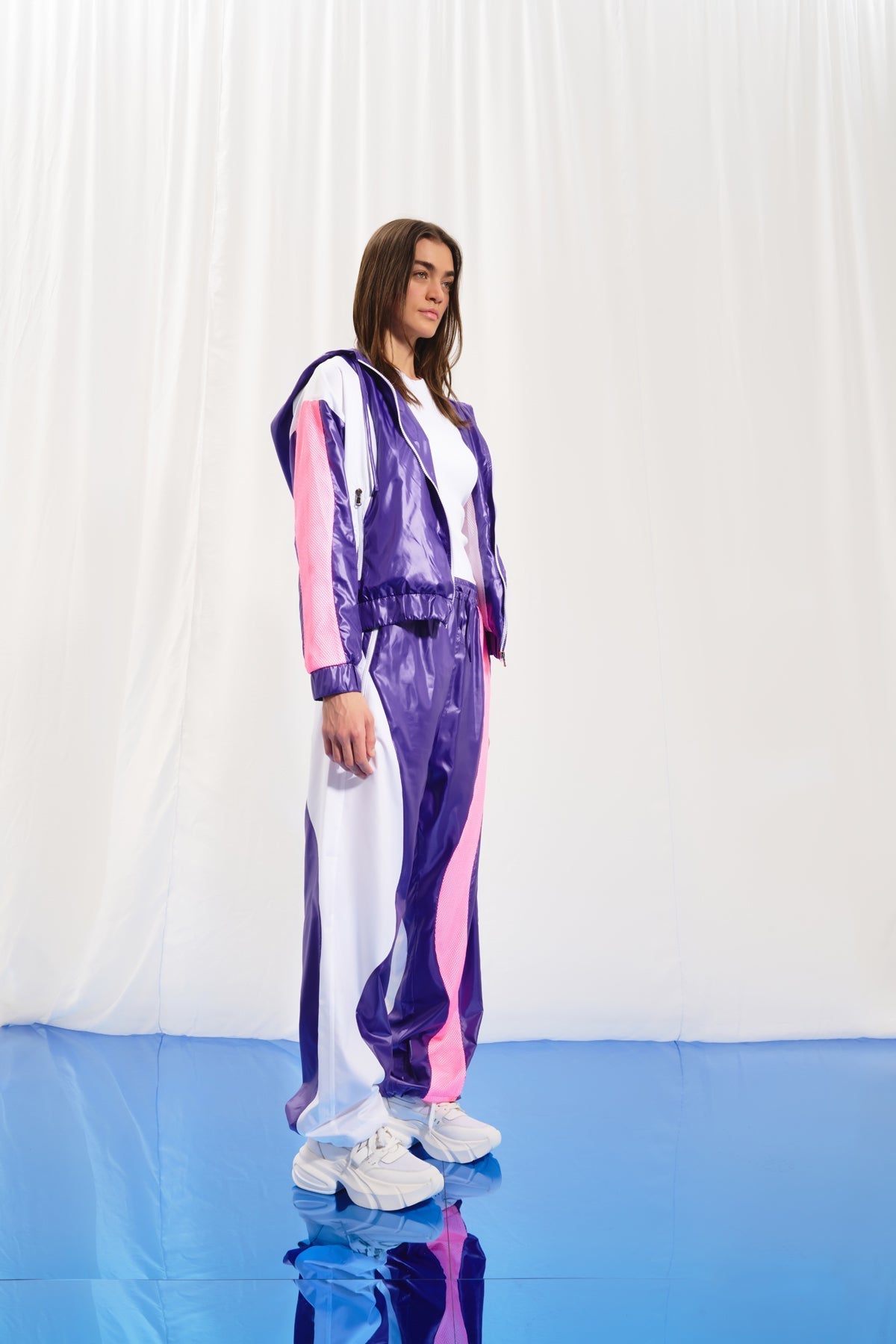 Purple White Trousers 17329