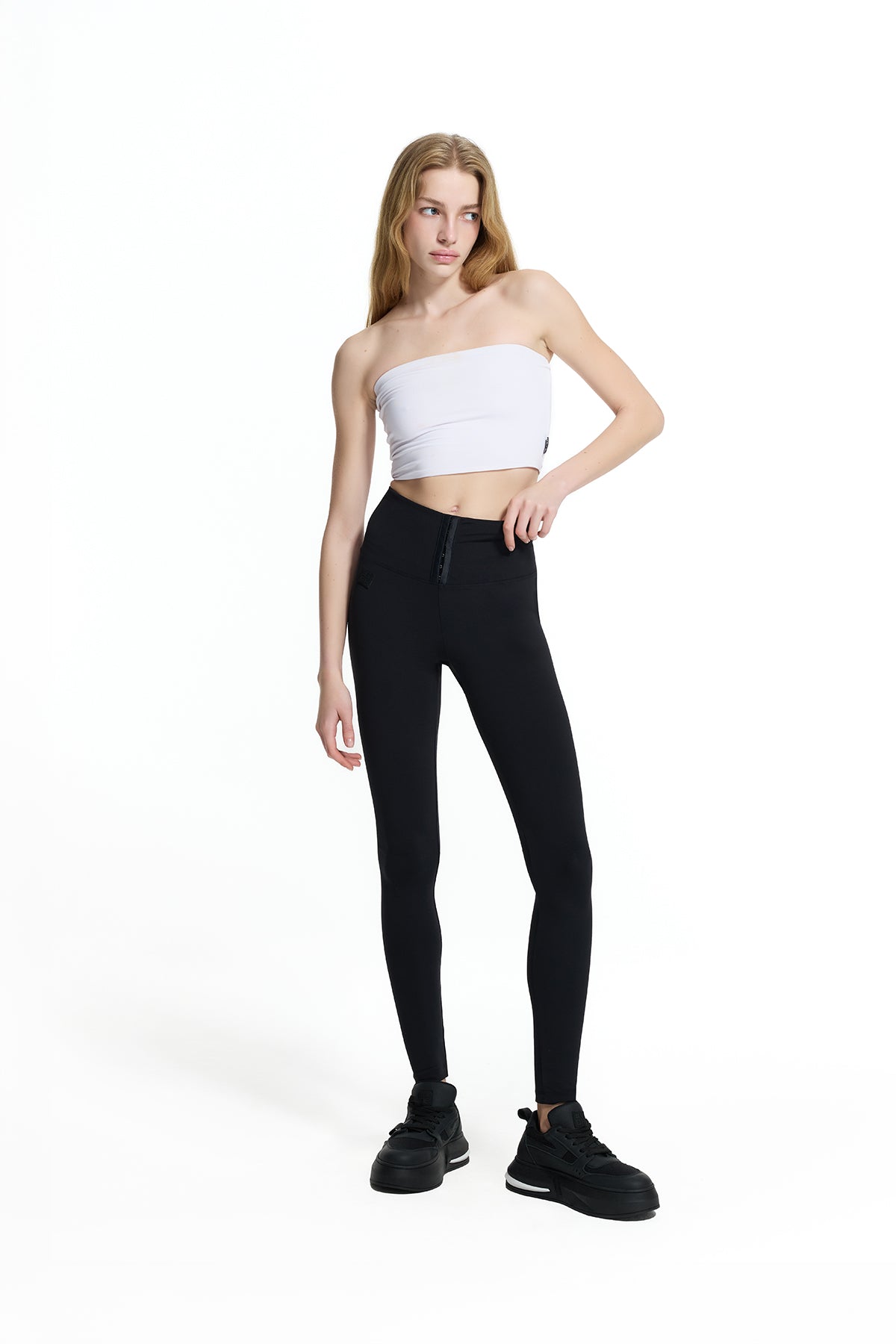 Black Corset Waist Leggings 19114
