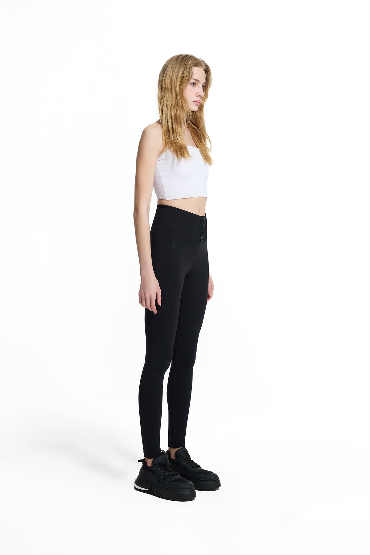 Black Corset Waist Leggings 19114