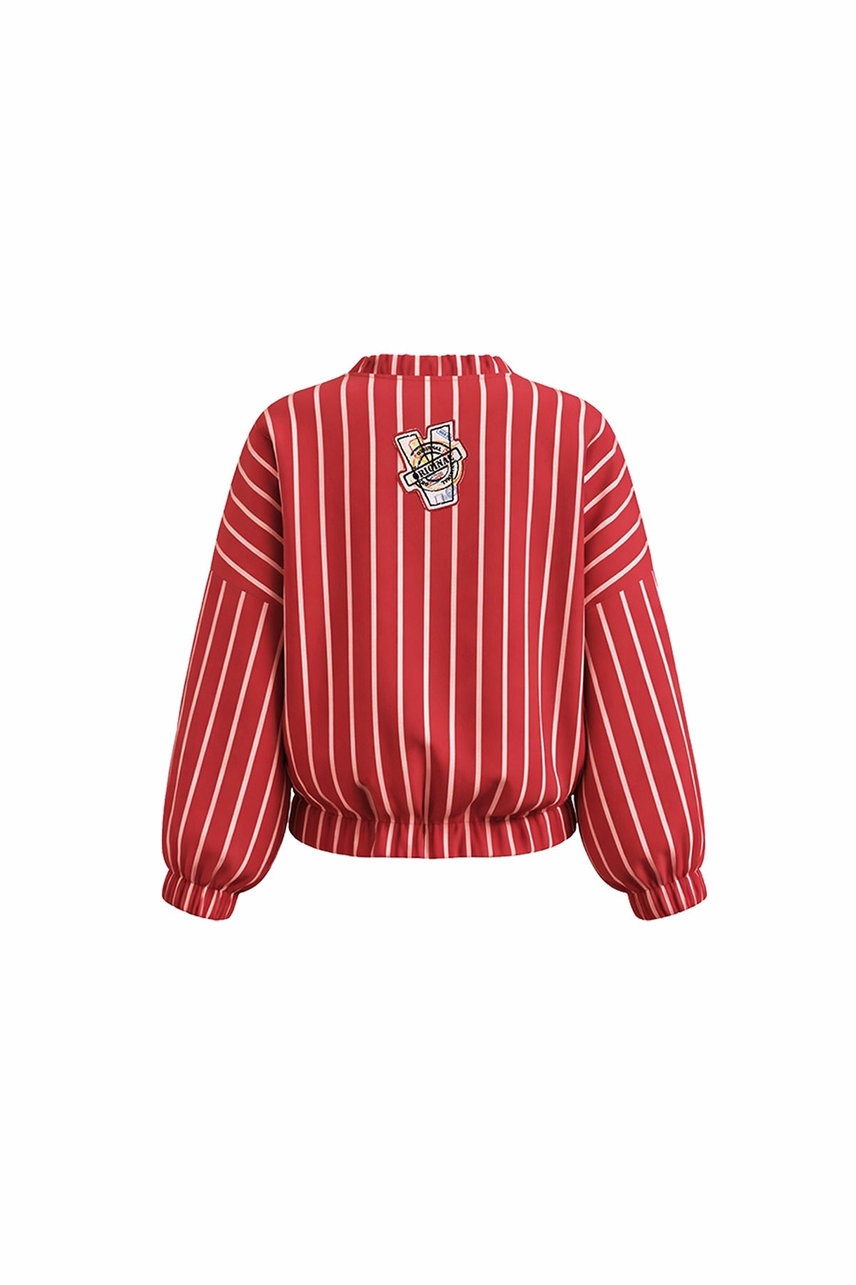 Red White Embroidered Bomber Jacket 19150