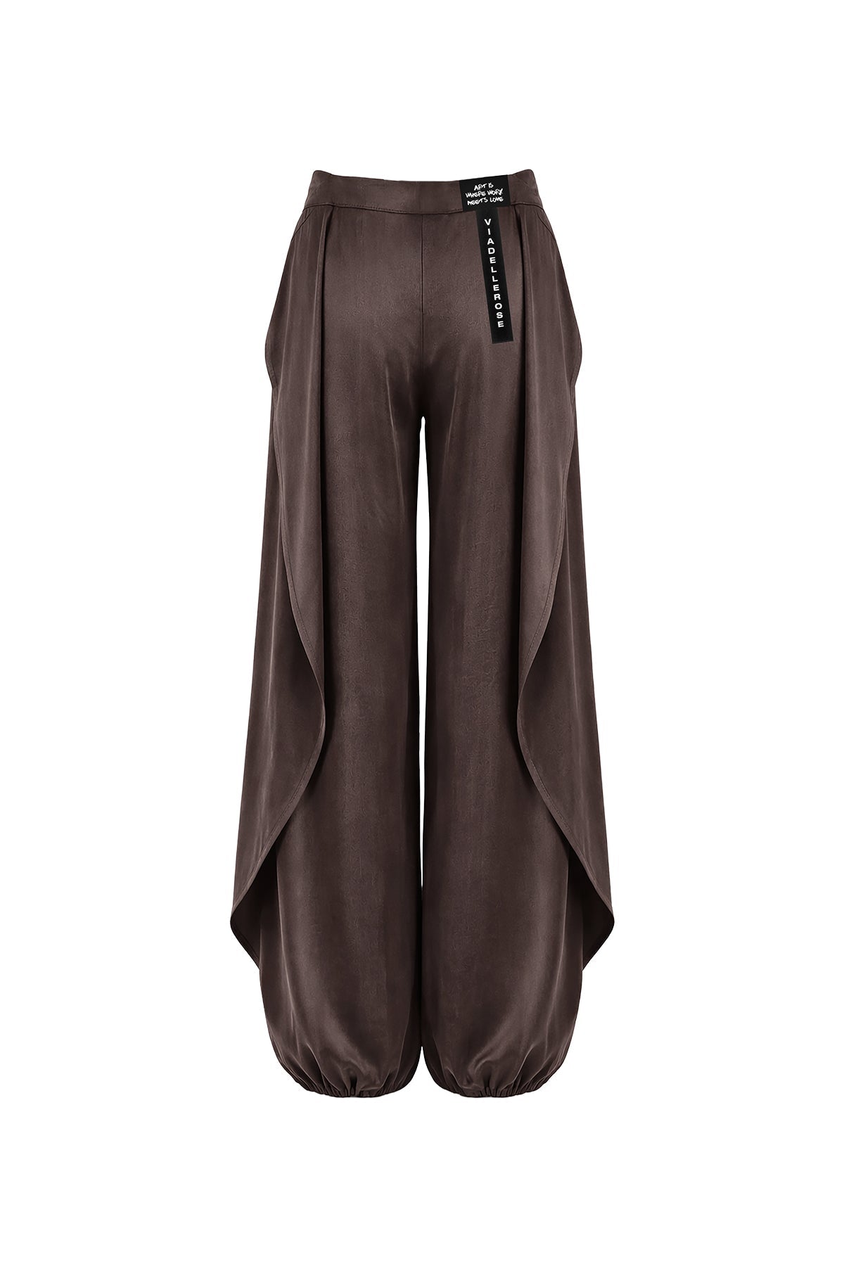 Brown Draped Balloon Trousers 19156