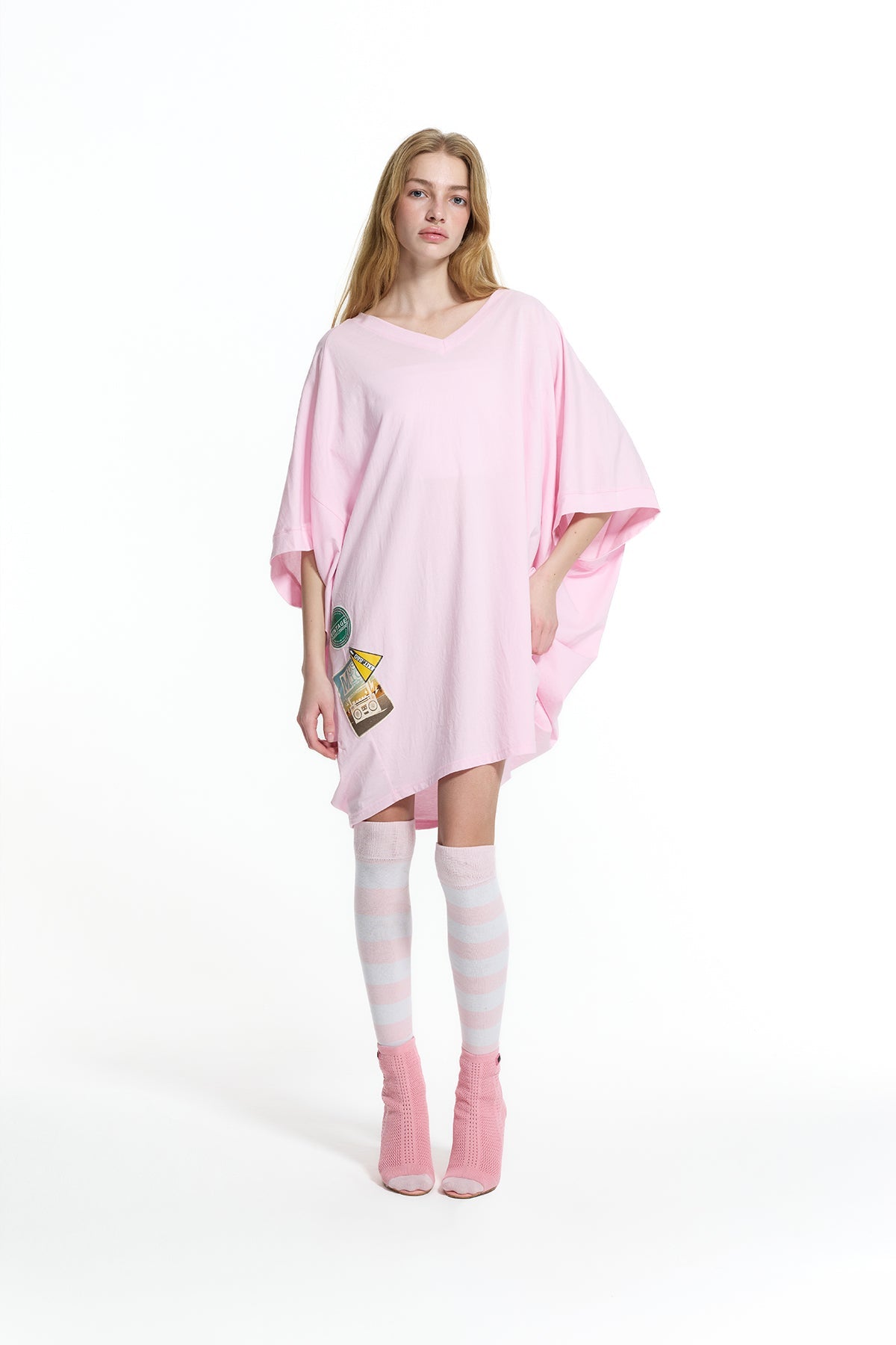 Pink Printed Oversized Tunic 19157