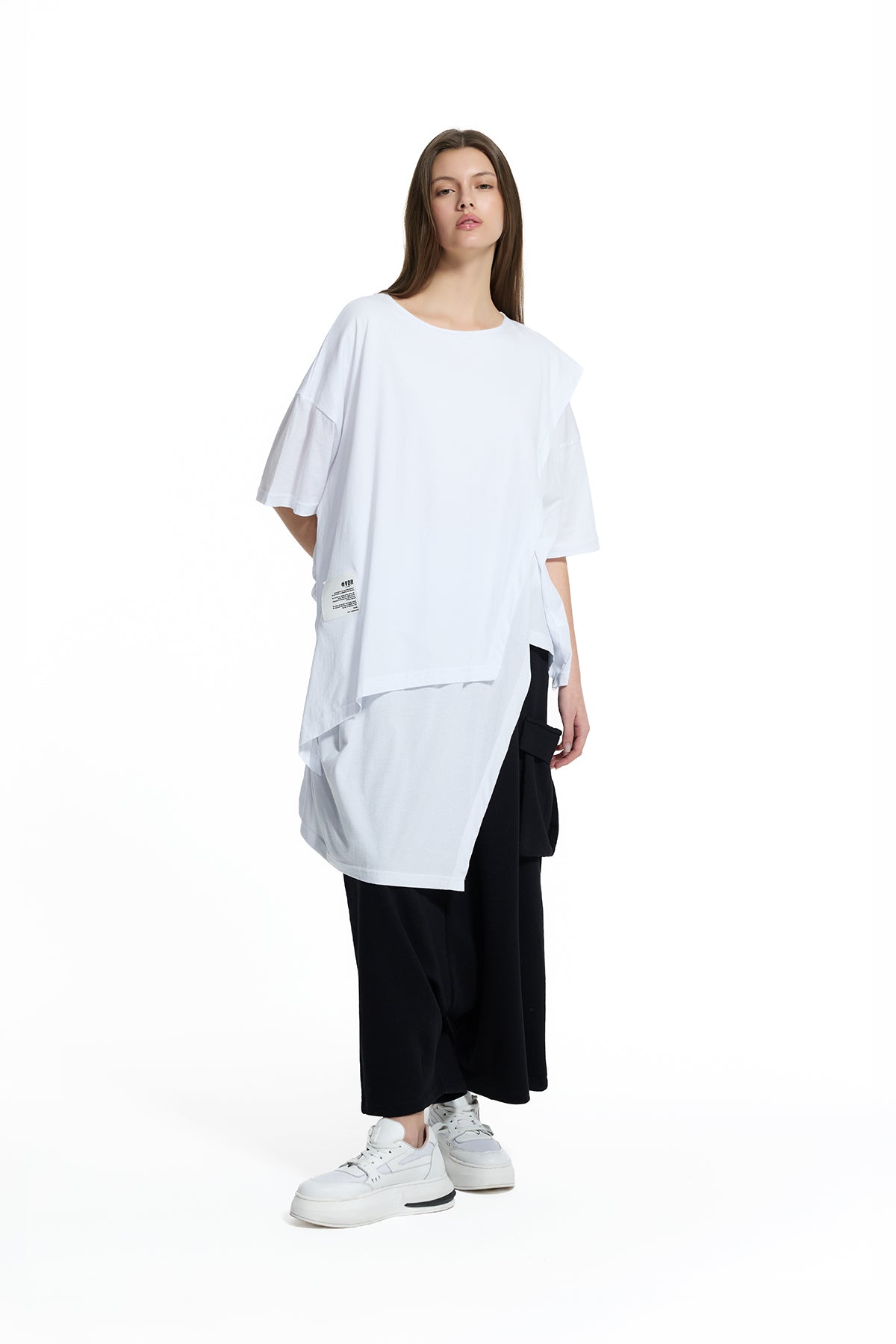 White High-low Oversize Tunic 19175