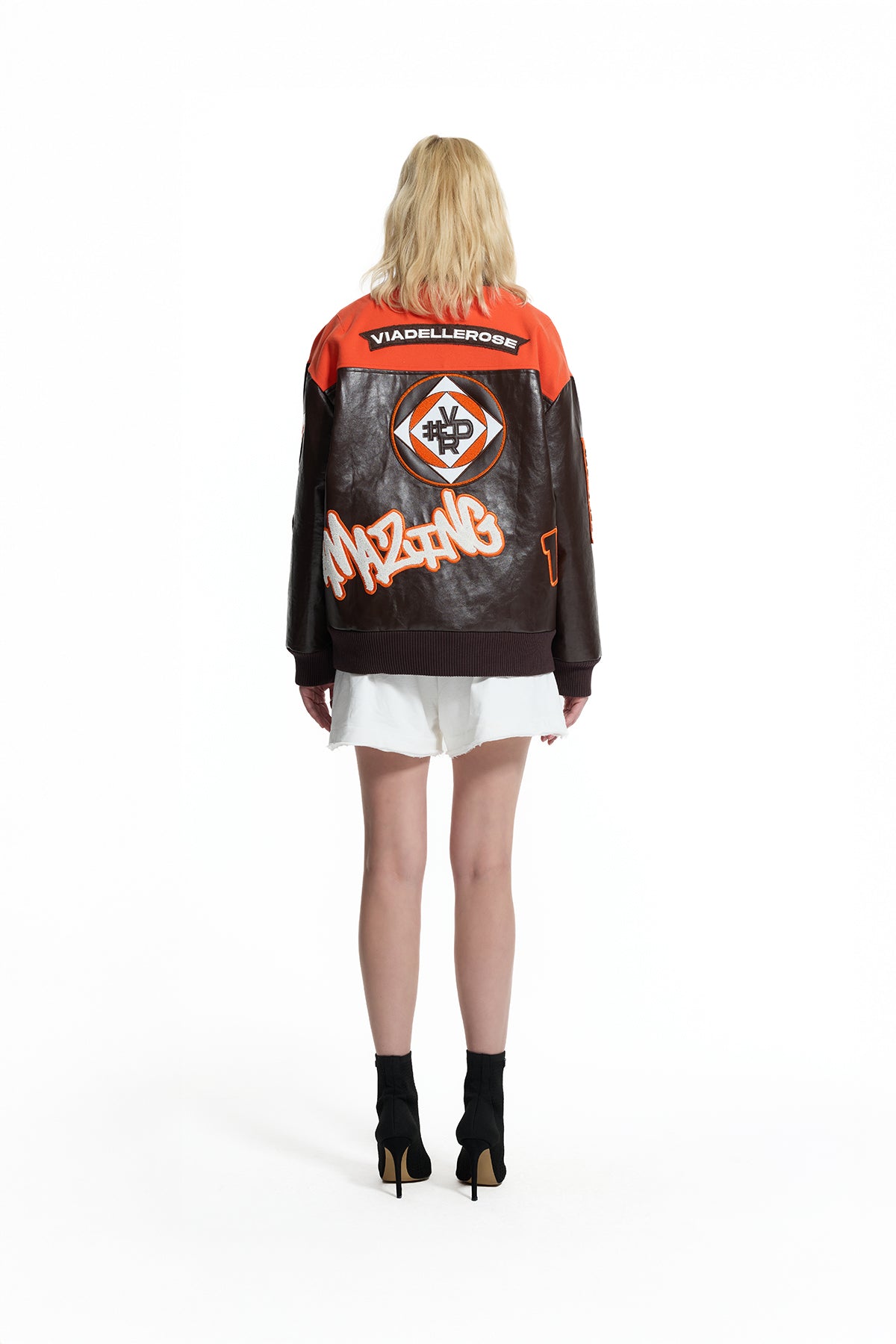 Brown Orange Bomber Jacket 19217