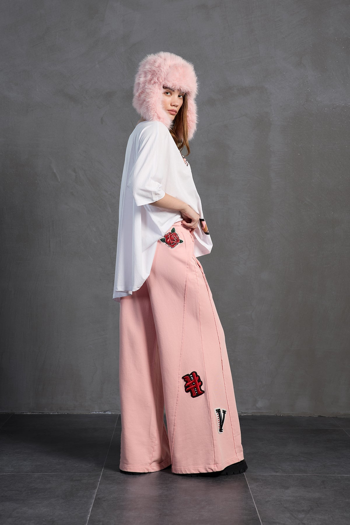 Pink Oversized Trousers 18158