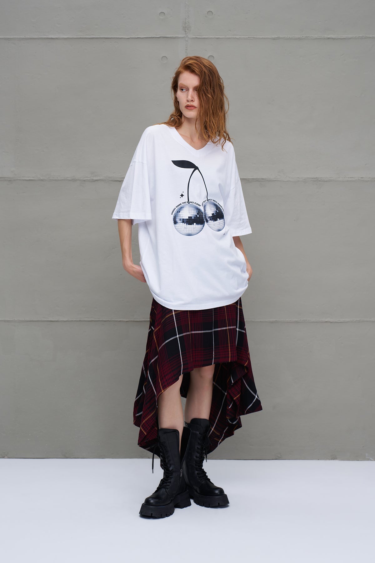 White Printed Oversize T-shirt 18289