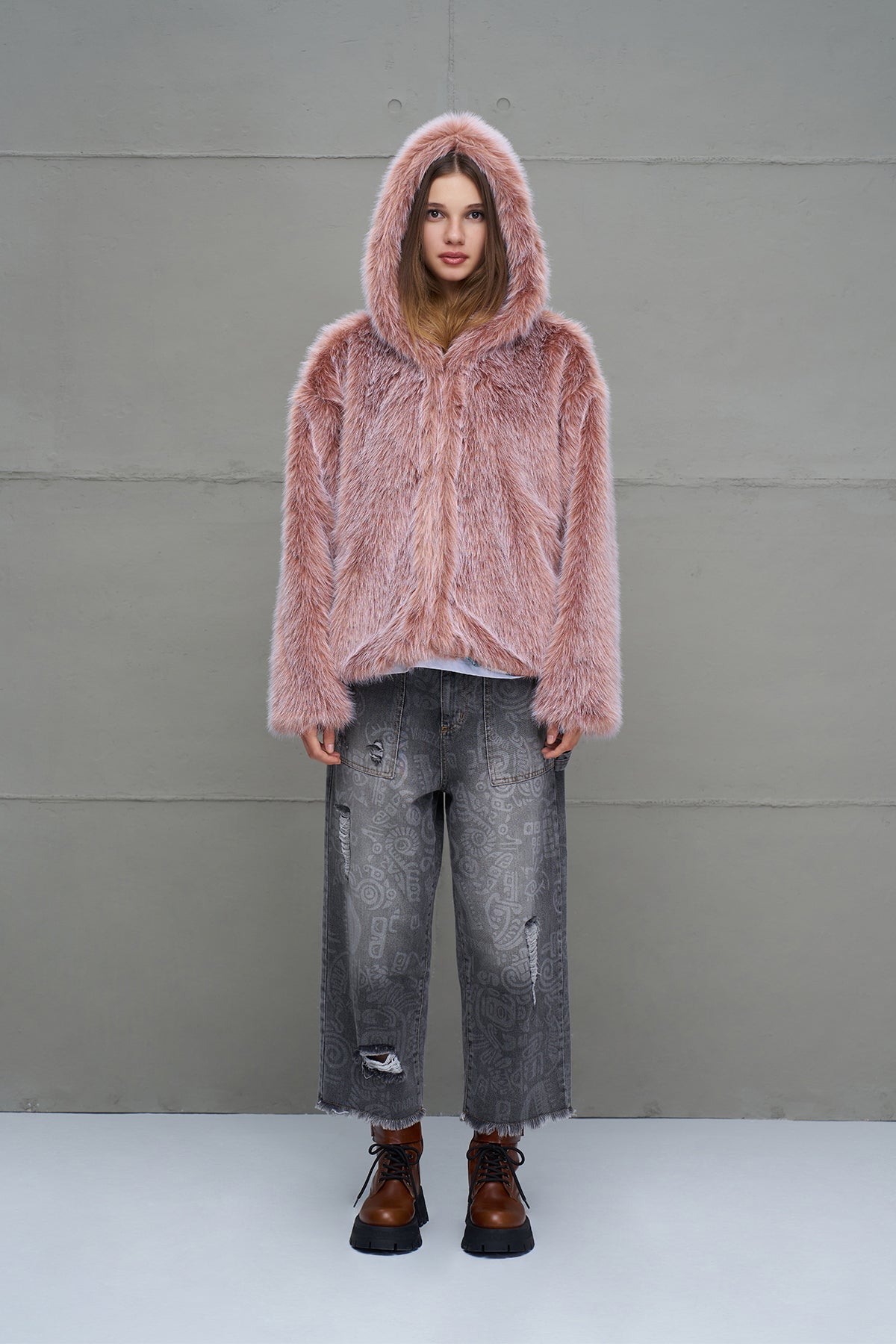 Pink Oversize Short Coat 18293